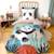 Parure de lit microfibre réversible imprimé panda 1 place 140x200cm - raphael Imprimé panda 1 - vertbaudet enfant 