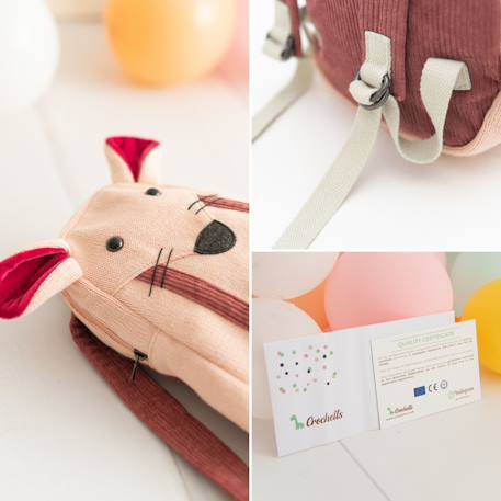 Sac à dos souris en coton doux Pink 5 - vertbaudet enfant 