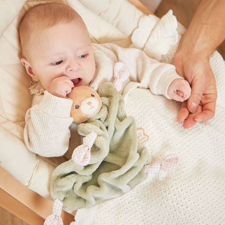 Doudou plat Bleu, beige, blanc+Vert, beige, blanc 9 - vertbaudet enfant 