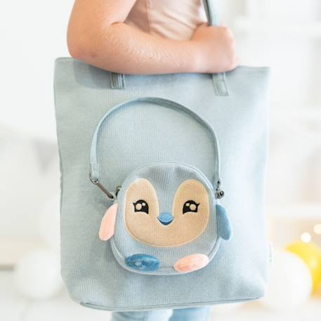 Sac bandoulière pingouin en coton doux Blue 2 - vertbaudet enfant 