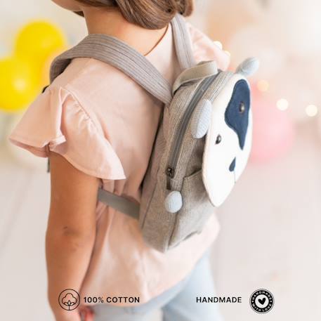 Sac à dos chien en coton doux Grey and white-black 4 - vertbaudet enfant 