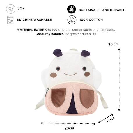 Sac à dos coccinelle en coton doux White and pink 6 - vertbaudet enfant 