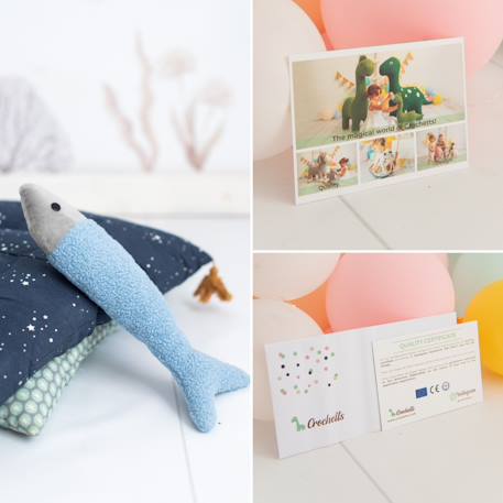 Lot 2 peluches poissons tissu doux Light blue 5 - vertbaudet enfant 