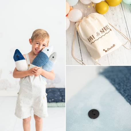 Lot 2 peluches poissons tissu doux Dark blue 6 - vertbaudet enfant 
