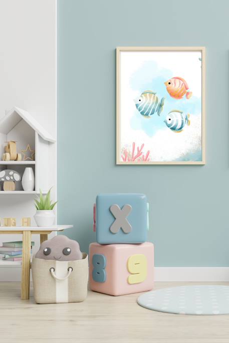 Cadre mural enfant poissons marins Multi coloured 2 - vertbaudet enfant 