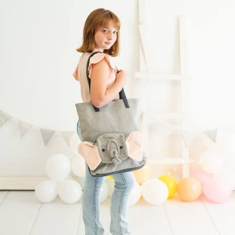 Sac bandoulière éléphant en coton doux Grey 2 - vertbaudet enfant 