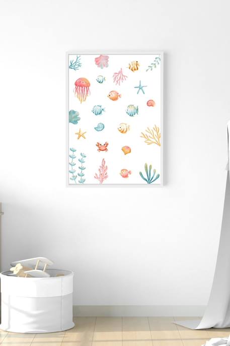 Cadre mural enfant animaux de l’océan Multi coloured 3 - vertbaudet enfant 