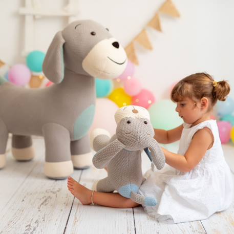 Lot 2 peluches chien cocker coton Grey and blue 2 - vertbaudet enfant 