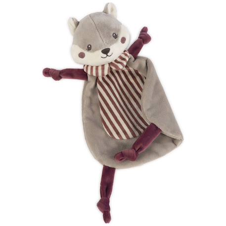 Doudou plat écureuil cherry rayé Mauve 2 - vertbaudet enfant 