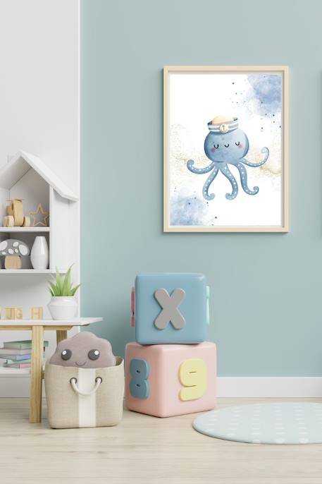 Cadre mural enfant poulpe marin Multi coloured 2 - vertbaudet enfant 