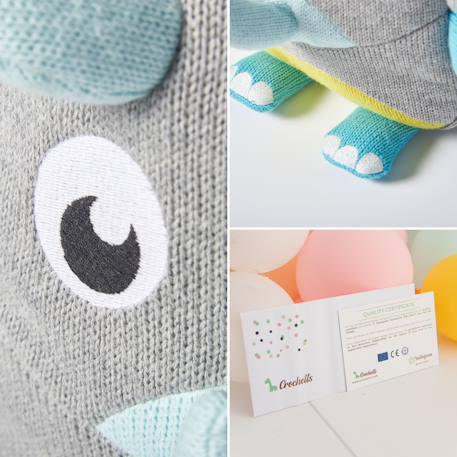 Sac à dos tricératops en coton doux Grey and light blue 5 - vertbaudet enfant 