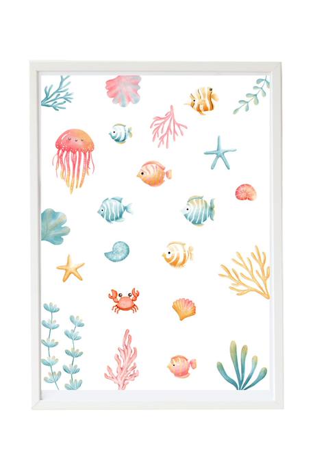 Cadre mural enfant animaux de l’océan Multi coloured 1 - vertbaudet enfant 