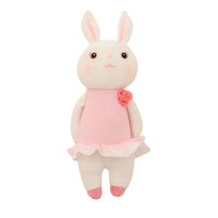 Jouet-Poupons et poupées-Poupée en tissu enfant lapine rose pastel