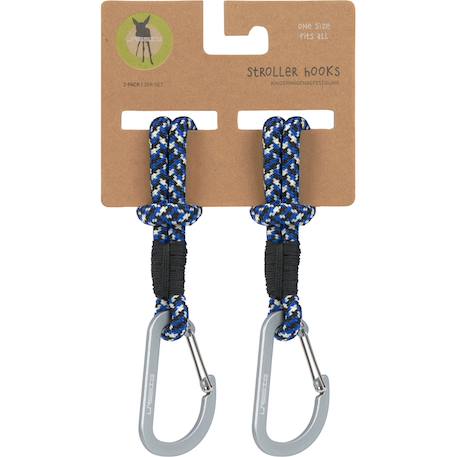 Lot de 2 crochets attaches poussettes noir bleu Beige+Bleu 8 - vertbaudet enfant 