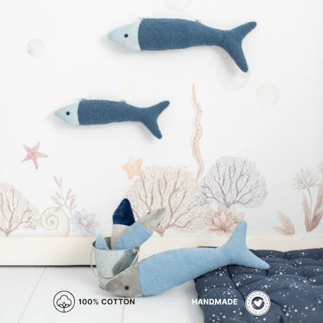 Lot 2 peluches poissons tissu doux Light blue 4 - vertbaudet enfant 