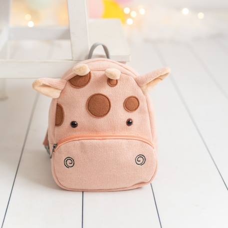 Sac à dos girafe en coton doux Pink andbrown 3 - vertbaudet enfant 