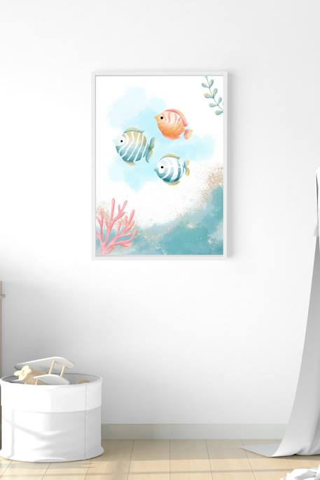 Cadre mural enfant poissons marins Multi coloured 3 - vertbaudet enfant 