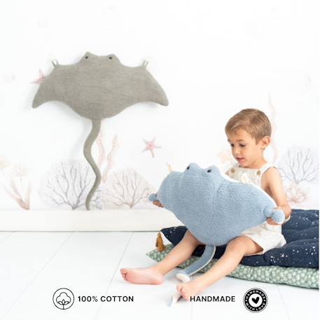 Peluche raie en tissu doux océan Light blue 4 - vertbaudet enfant 