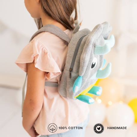 Sac à dos tricératops en coton doux Grey and light blue 4 - vertbaudet enfant 