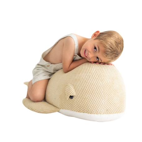 Grande peluche baleine en coton doux Beige 4 - vertbaudet enfant 