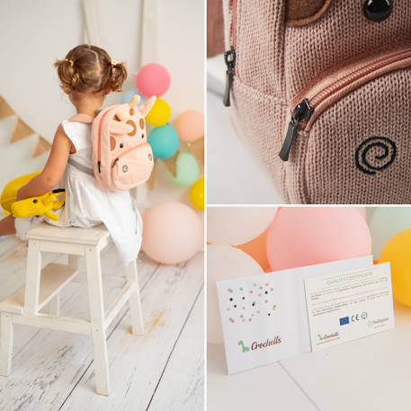 Sac à dos girafe en coton doux Pink andbrown 5 - vertbaudet enfant 