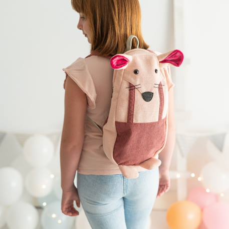 Sac à dos souris en coton doux Pink 2 - vertbaudet enfant 
