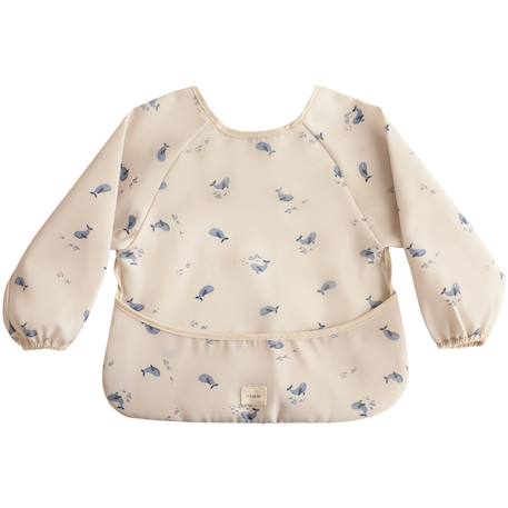 Bavoir à manches longues whales (6-24 mois) Ecru, bleu 1 - vertbaudet enfant 