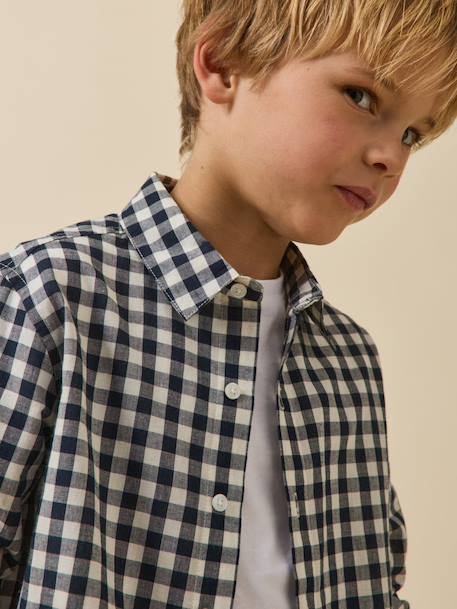 Chemise à carreau vichy garçon Vichy encre/blanc 6 - vertbaudet enfant 