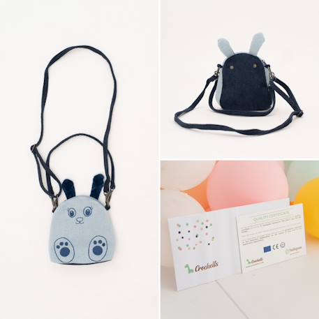 Sac bandoulière ourson en coton doux Blue 5 - vertbaudet enfant 