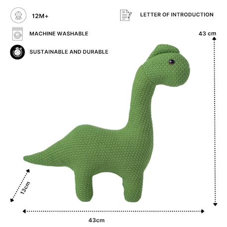 Lot 2 peluches dinosaures coton Green olive 5 - vertbaudet enfant 