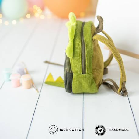 Sac à dos dragon en coton doux Green 4 - vertbaudet enfant 