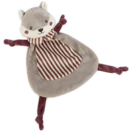Doudou plat écureuil cherry rayé Mauve 1 - vertbaudet enfant 