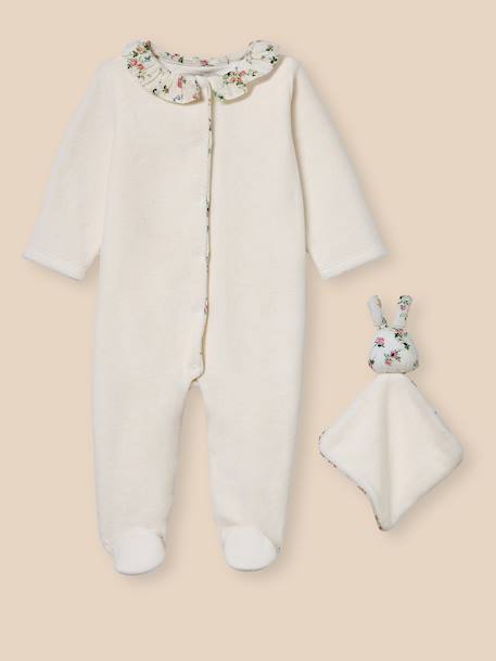 Bébé-Dors-bien velours et tissu liberty + doudou bébé