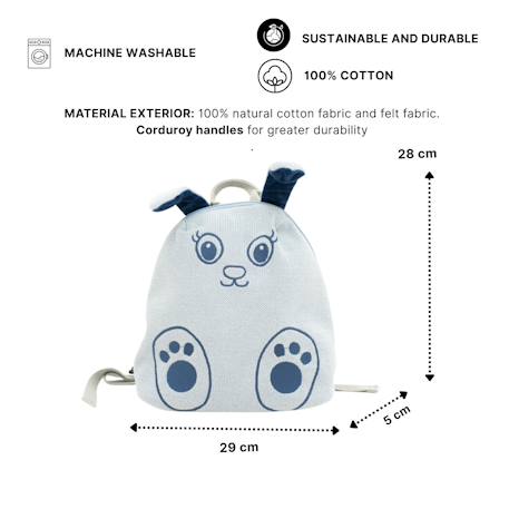 Sac à dos lapin en coton doux Grey 6 - vertbaudet enfant 