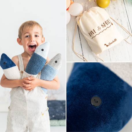 Lot 4 animaux océan pieuvre + béluga + poissons Blue, grey and white 6 - vertbaudet enfant 