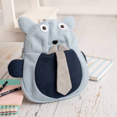 Sac à dos castor en coton doux Blue 3 - vertbaudet enfant 