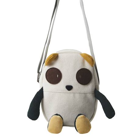 Sac bandoulière pingouin en coton doux White and black 1 - vertbaudet enfant 