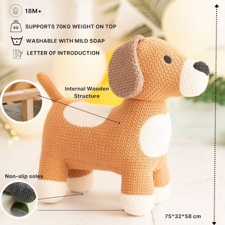 Lot 2 peluches chiens coton Brown 5 - vertbaudet enfant 