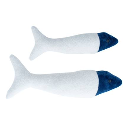 Lot 2 peluches poissons tissu doux White and dark blue 1 - vertbaudet enfant 