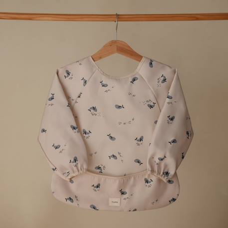Bavoir à manches longues whales (6-24 mois) Ecru, bleu 3 - vertbaudet enfant 