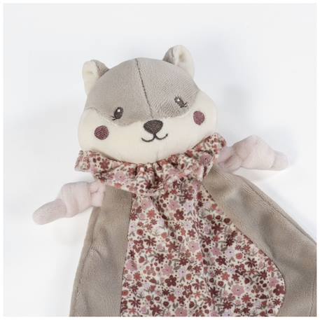 Doudou plat écureuil cherry fleurs Mauve 3 - vertbaudet enfant 