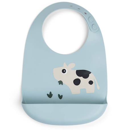 Bavoir silicone dotti bleu Bleu+Rose+Sable 1 - vertbaudet enfant 