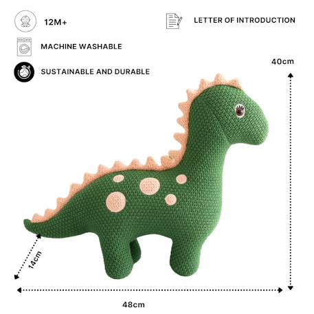 Lot 2 peluches dinosaures coton Green olive 6 - vertbaudet enfant 
