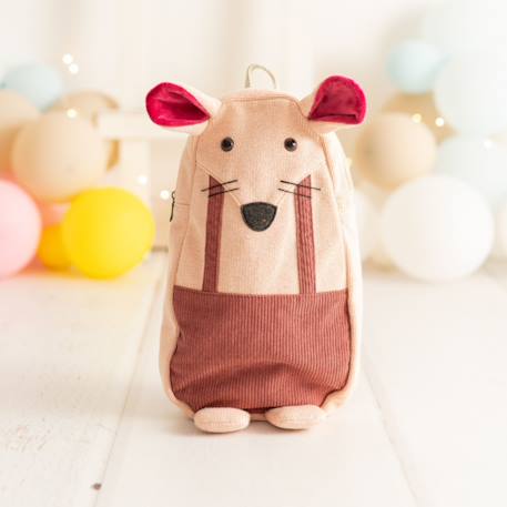 Sac à dos souris en coton doux Pink 3 - vertbaudet enfant 