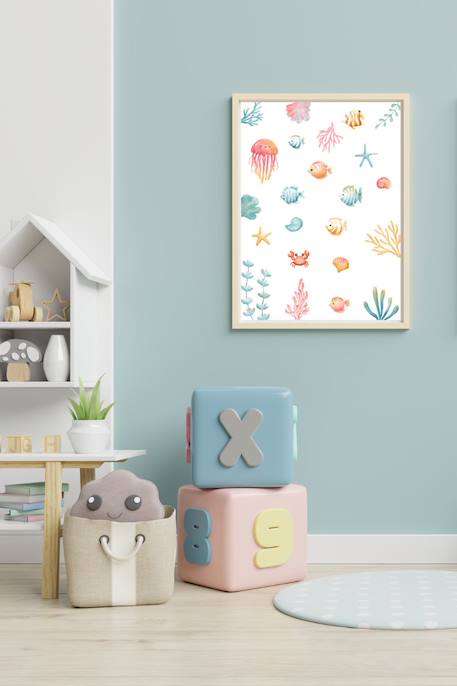Cadre mural enfant animaux de l’océan Multi coloured 2 - vertbaudet enfant 