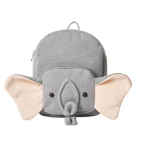 Sac à dos éléphant en coton doux Grey 1 - vertbaudet enfant 