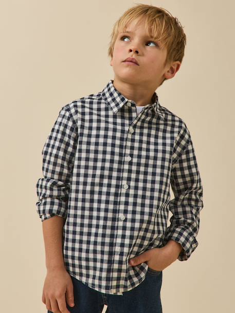 Chemise à carreau vichy garçon Vichy encre/blanc 5 - vertbaudet enfant 