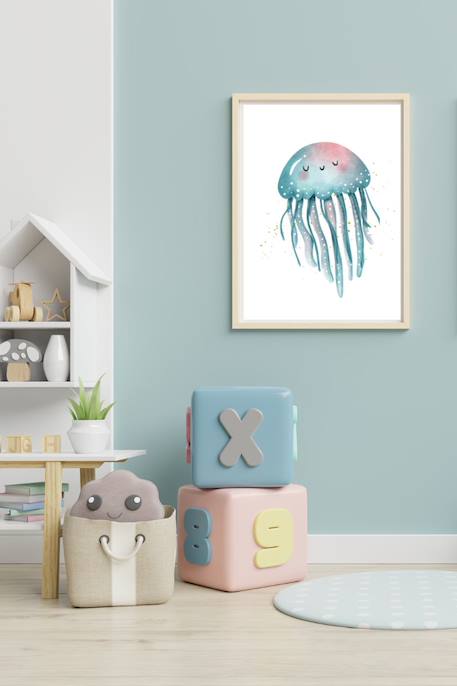 Cadre mural enfant méduse marine Multi coloured 2 - vertbaudet enfant 