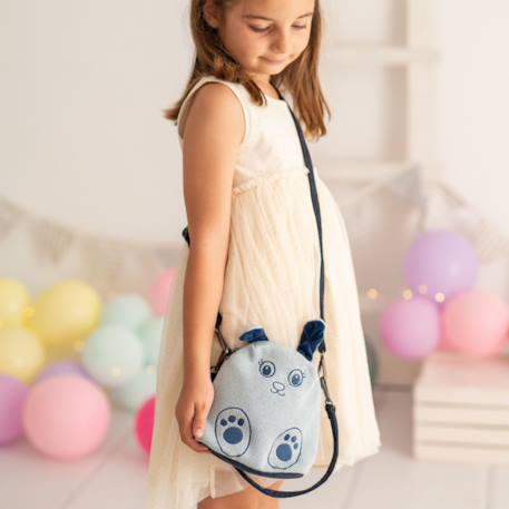 Sac bandoulière ourson en coton doux Blue 2 - vertbaudet enfant 
