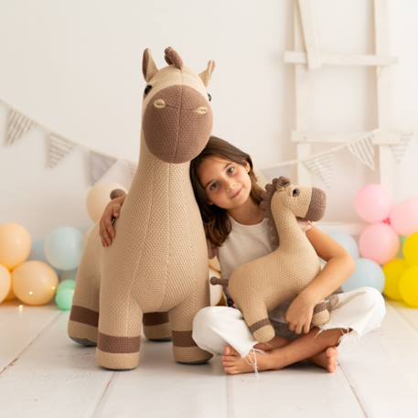 Lot 2 peluches chevaux coton Dark and light brown 2 - vertbaudet enfant 